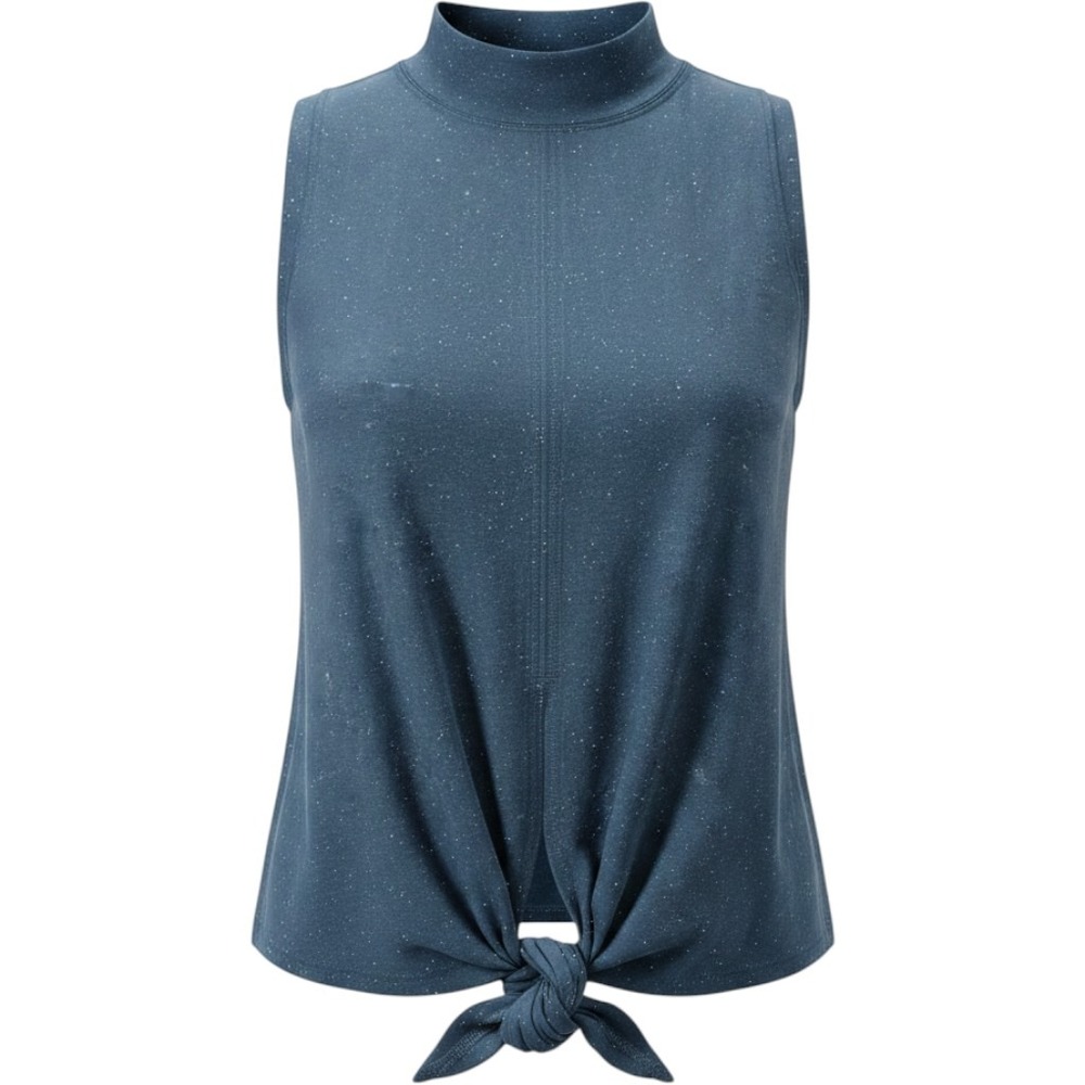Lululemon It's A Tie Tank Top Womens 4 Blue Speckled Mock Neck Yoga Workout